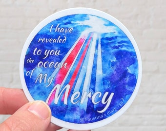 Oceans of Mercy | Divine Mercy Vinyl Sticker | St Faustina quote