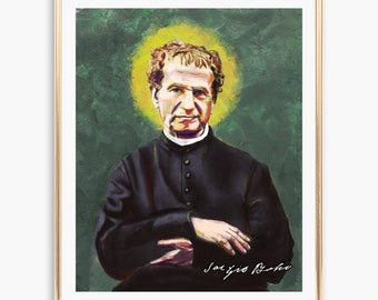 St John Bosco Fine Art Print | St Don Bosco Art | Catholic Saint Painting