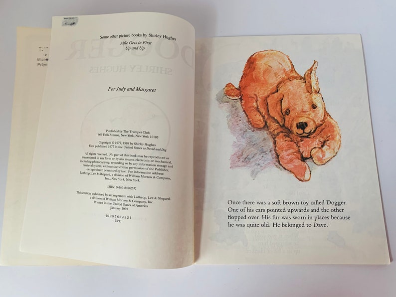 Dogger, vintage 90s softcover childrens book, written and illustrated by Shirley Hughes image 2