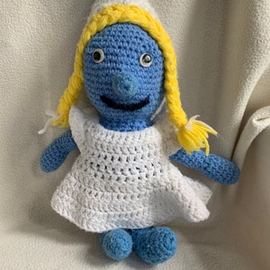 Handmade crochet Smurfette 16” homemade