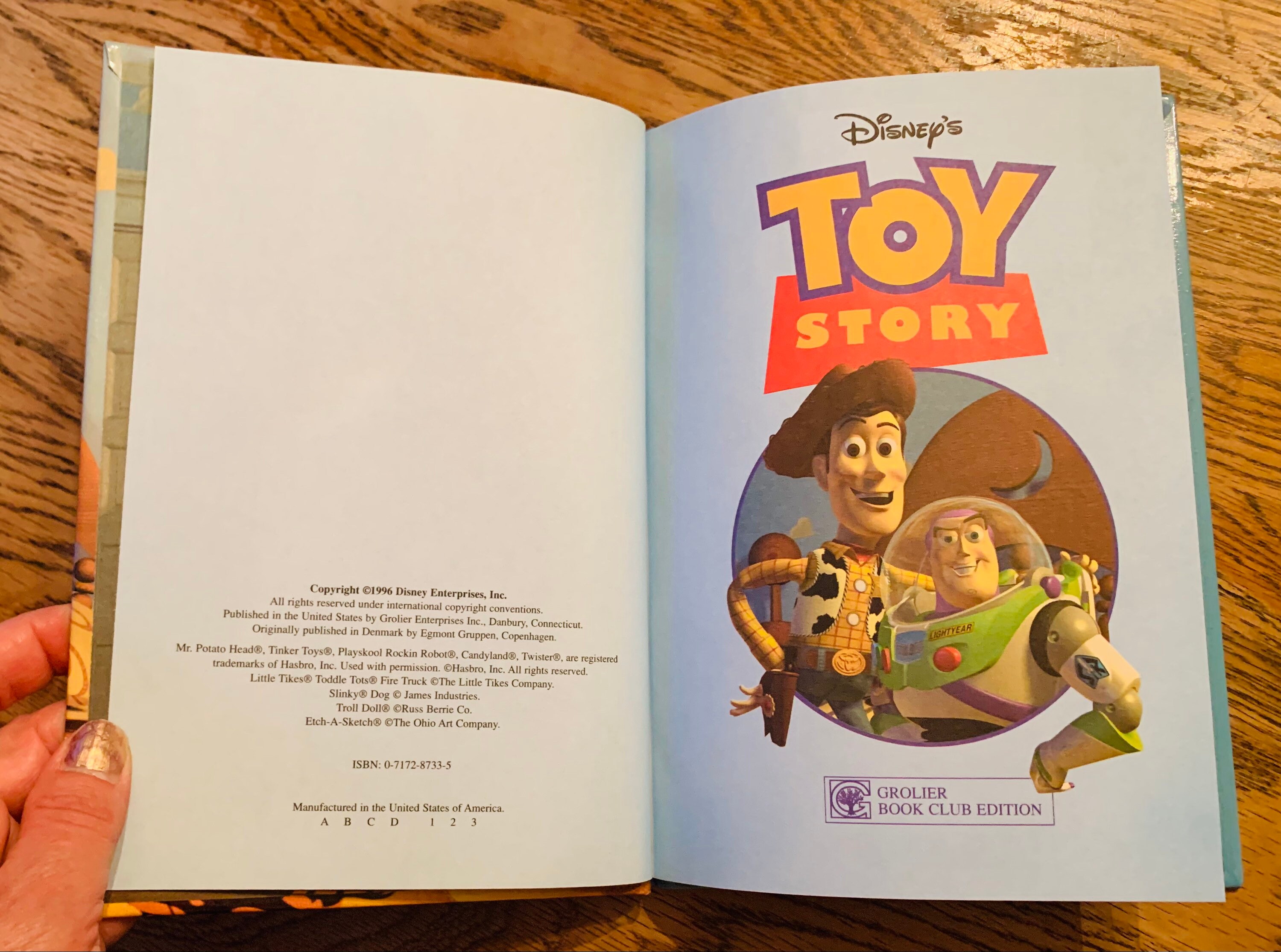 Disney's Toy Story Hardcover Book Grolier Books 1996 Disney