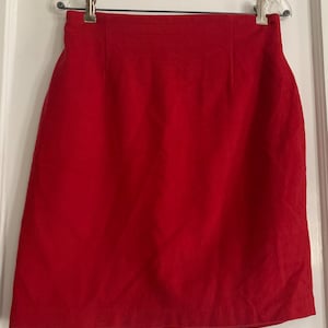 Vintage Capezio Red Skirt 10 Short Pencil Wool 70 Nylon 20 Cashmere 10% Lined Acetate