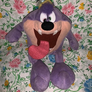 Vintage Tiny Toons Dizzy Devil 1990 APPLAUSE Plush Warner Bros Purple Taz 10”