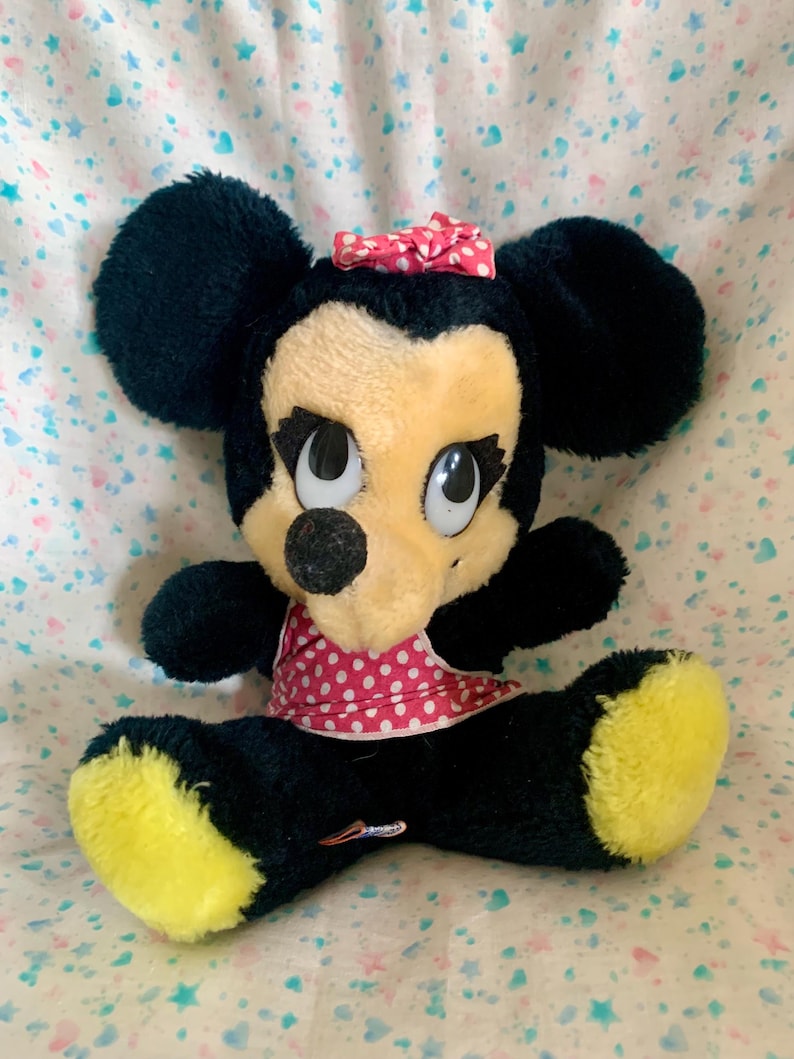 Vintage Walt Disney Minnie Mouse Plush 9” Shredded Clippings Nutshells image 1