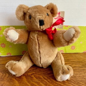 Vintage Smithsonian Institute Jointed Teddy Bear 13” Stuffed Animal Plush Tags