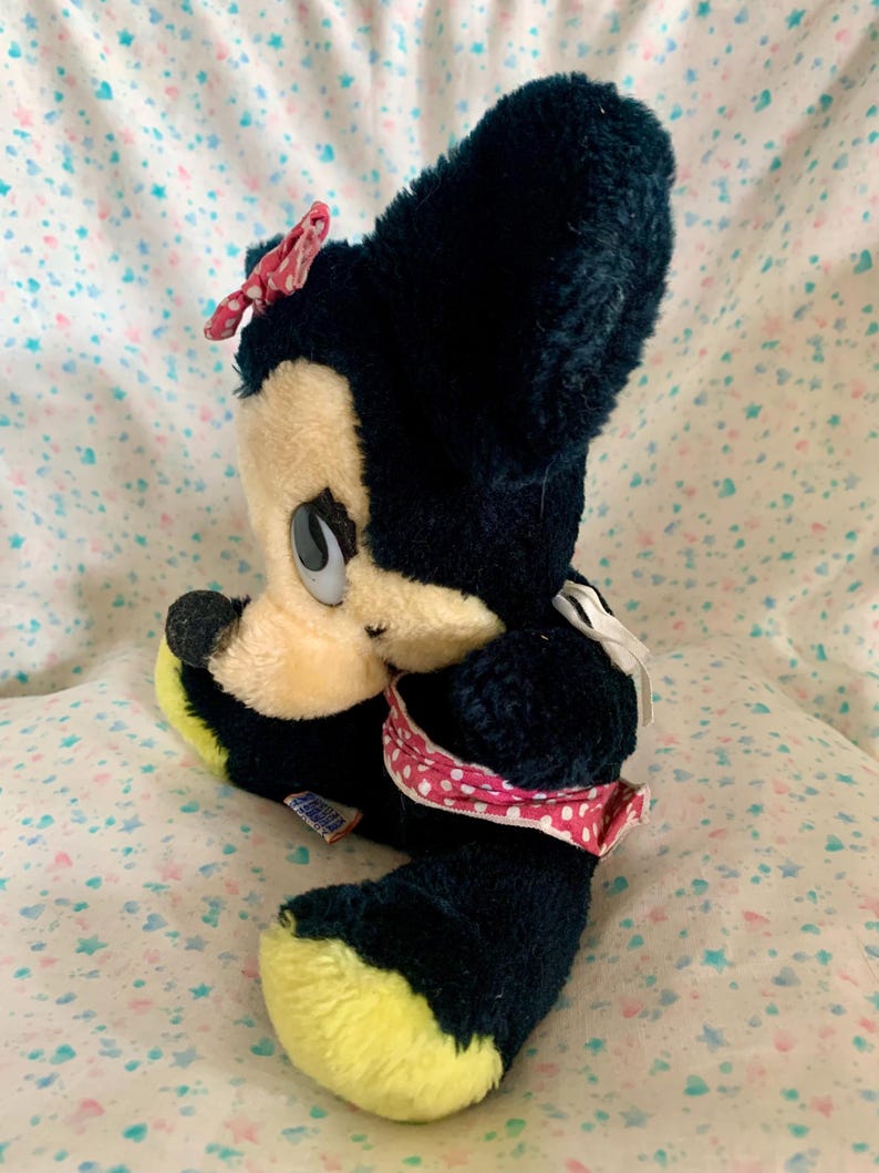 Vintage Walt Disney Minnie Mouse Plush 9” Shredded Clippings Nutshells image 3