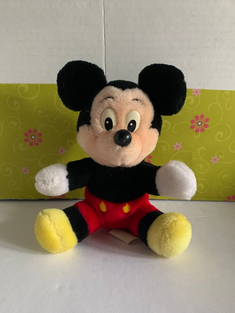 Vintage Mickey Mouse Plush Stuffed Animal 6” Disneyland Walt Disney World Nostalgia 60/70s era image 2