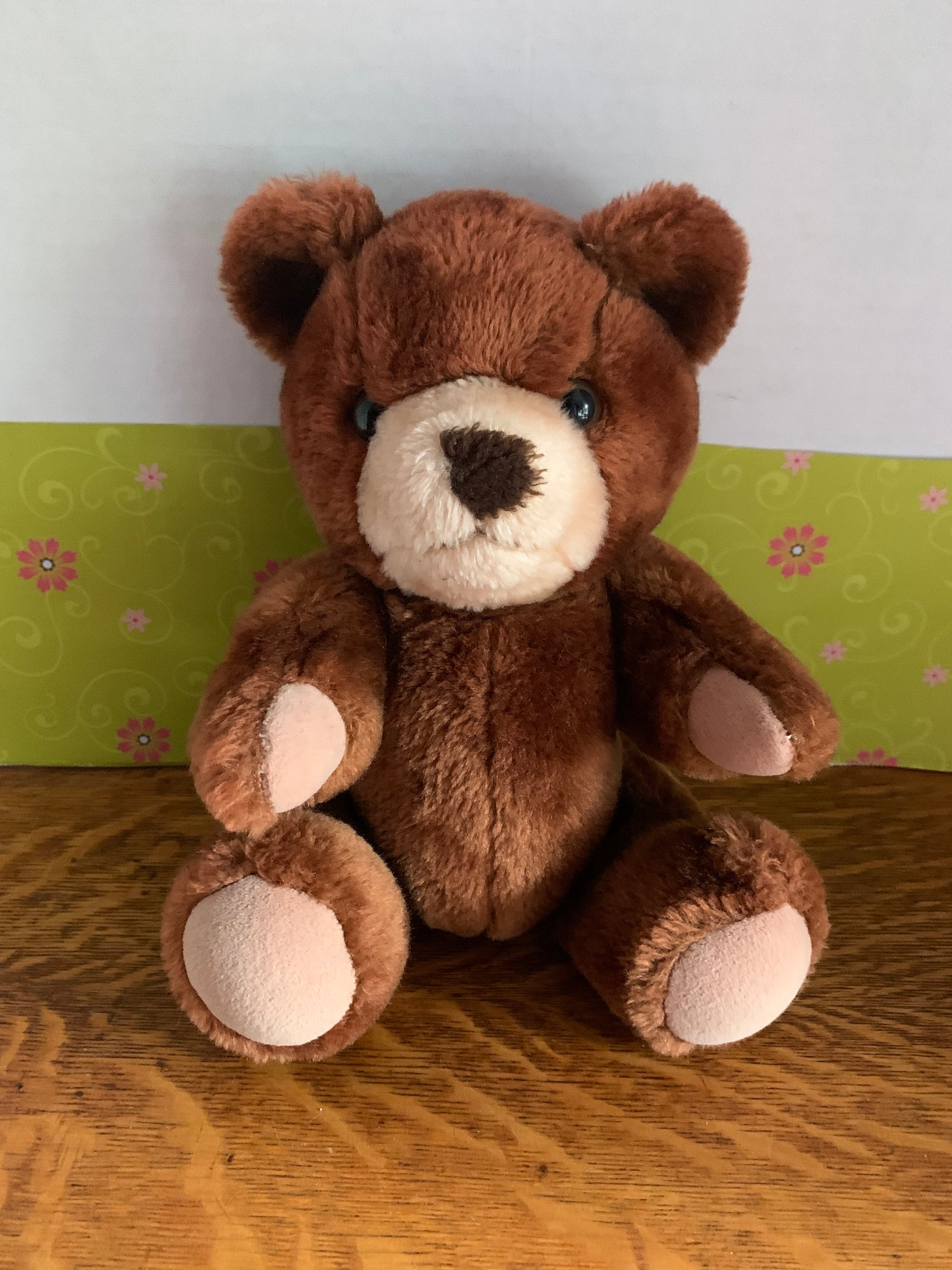 Vintage Mary Meyer Jointed Teddy Bear Plush 13” Korea Dark Brown Stuffed Animal 80s Nostalgic Toy