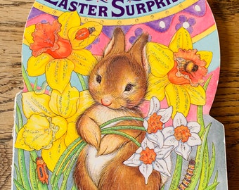 Vintage Little Bunny’s Easter Surprise Scholastic 90s board book Sparkling Egg Book Tara Doyle illustrated by Lucinda McQueen