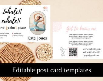 VOLANTE de fitness / plantilla de postal / pérdida de peso / entrenador de fitness imprimible / editable / bricolaje / folleto "Conoce al entrenador" / cross fit / entrenador personal