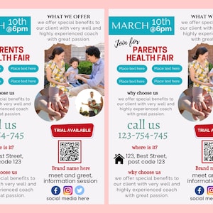 Parents HealthFair FLYER CANVA| A4 Flyer template |health poster|editable flyer|diy| health care|digital| clinic template|instant download