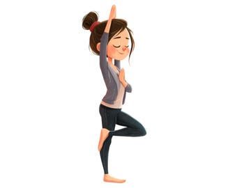 yoga girl | Fitness png| Health poster| social media flyer| heart| planner stickers| transparent PNG| digital|instant download|