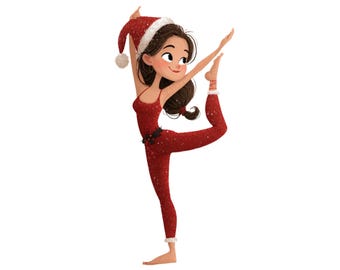 yoga Santa | Fitness png| Health poster| social media flyer| heart| planner stickers| transparent PNG| digital|instant download|