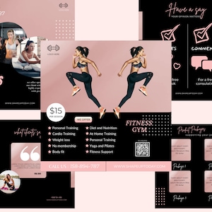 Flyer Fitness Santé pour réseaux sociaux | Salle de sport | Canva | Flyers Instagram | Coach sportif | Entraîneur personnel | Bannière web | Modifiable | Téléchargement instantané