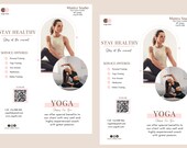 health coach flyer CANVA| A4 Flyer template |weight loss flyer template |Fitness flyer printable |diy flyer| yoga flyer|digital
