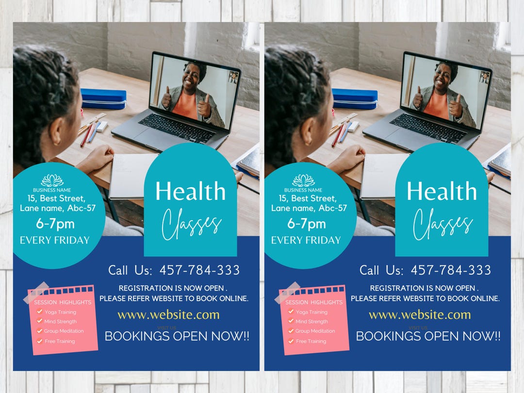 Health Class FLYER CANVA| A4 Flyer Template |health Poster| Editable ...