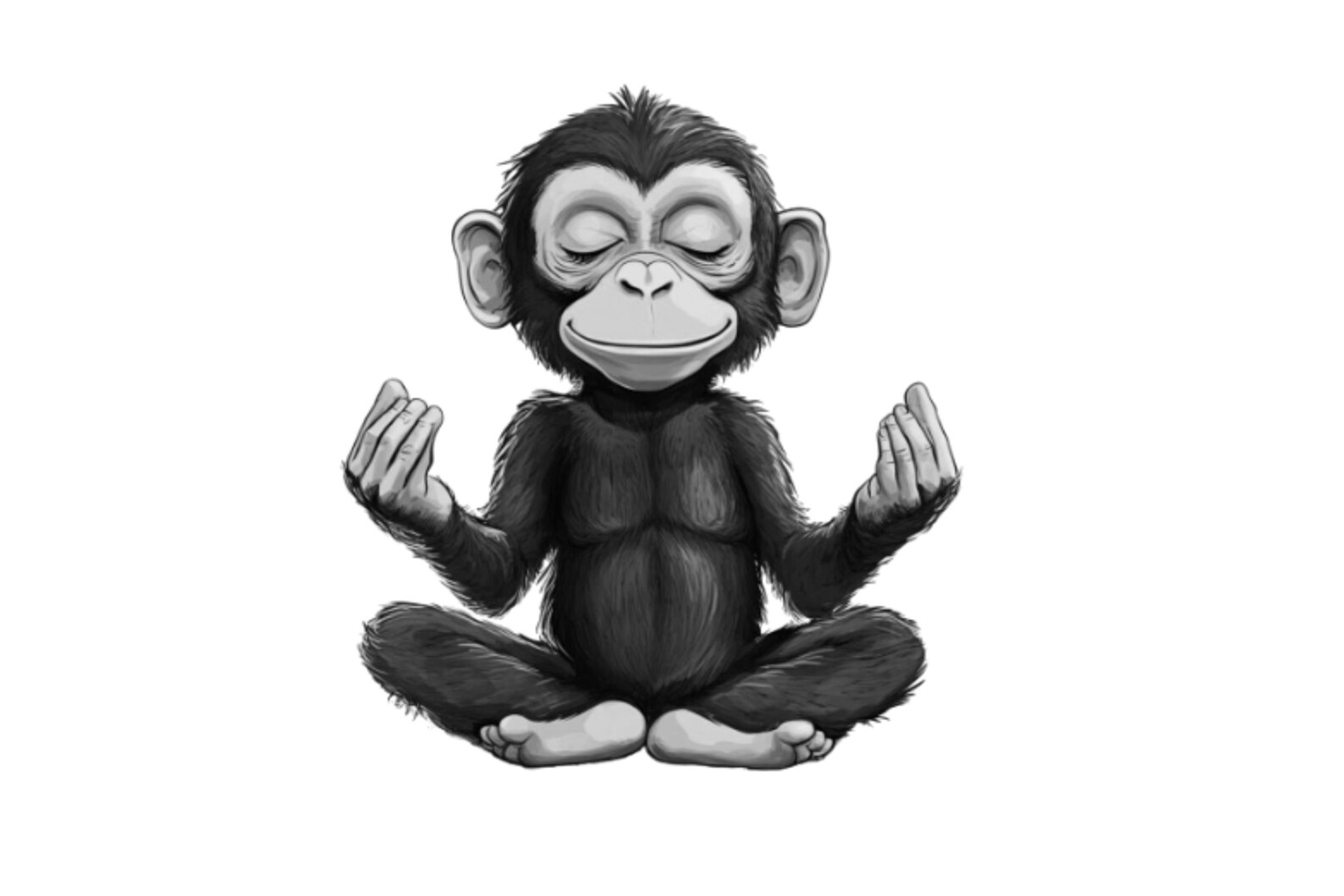 Monkey Doing Yoga fitness Png Health Poster Social Media Flyer Heart