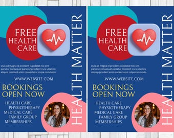 Medical Health FLYER CANVA| A4 Flyer template |health poster| editable flyer |diy flyer| Medical flyer|digital| clinic| instant download