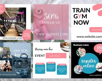 Editable Fitness Health FLYER Canva| social media flyer| yoga Instagram post |web banner|editable|coach| health poster|diy|instant download|
