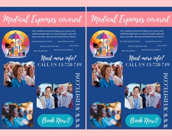 Medicare Health FLYER CANVA| A4 Flyer template |health poster| editable flyer |diy flyer| Medicare flyer|digital| clinic| instant download