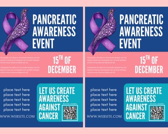 Health Pancreatic FLYER CANVA| A4 Flyer template |health poster| editable |diy | Pancreatic Awareness flyer |nurse|digital|instant download