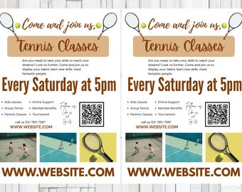 Tennis Coach FLYER CANVA|A4 Flyer|health poster|editable| tennis coach flyer |neutral|health care|digital|clinic| instant download
