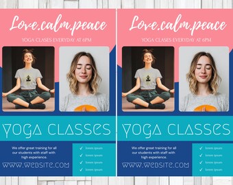 Yoga Health FLYER CANVA| A4 Flyer template |health poster| editable flyer |diy flyer| yoga flyer|digital| clinic| instant download