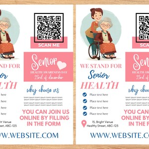 シニア向け健康チラシ CANVA | A4チラシテンプレート | 健康ポスター | シニア向けチラシ | DIY | 看護師 | デジタル | クリニックテンプレート | すぐにダウンロード
