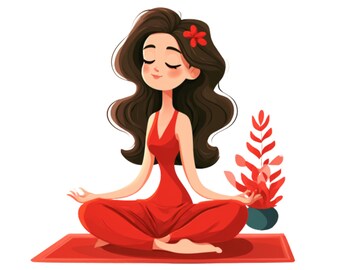 yoga meditation | Fitness png| Health poster| social media flyer| heart| planner stickers| transparent PNG| digital|instant download|