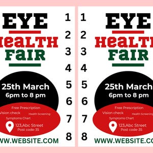 Eye Fair FLYER CANVA| A4 Flyer template |health poster|editable flyer|diy| health care|digital| clinic template|instant download