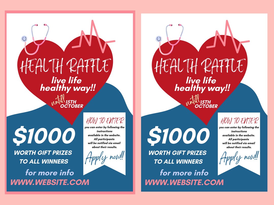 Wellness Raffle Design Raffle Health FLYER CANVA| A4 Flyer Template |health Poster| Editable ...