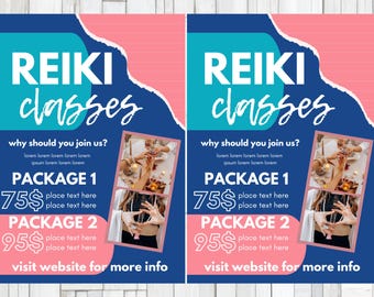 Reiki Health FLYER CANVA| A4 Flyer template |health poster| editable flyer |diy flyer| reiki flyer|digital| clinic| instant download