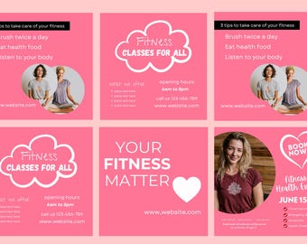 Fitness Gezondheid FLYER Canva| bericht op sociale media| sportschool| Canvas| Instagram-flyers| personal trainer|coach|webbanner |bewerkbaar|directe download
