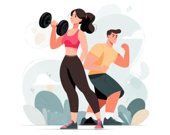 Fitness Health png| kids gift |Health poster| social media flyer| heart| planner stickers| transparent PNG| digital|instant download|