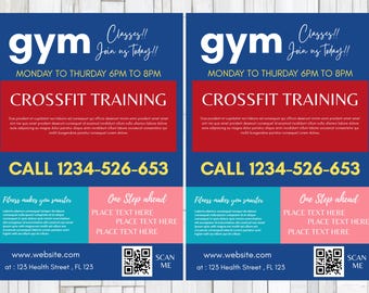 Crossfit Health FLYER CANVA| A4 Flyer template |health poster| editable flyer |diy flyer| Crossfit flyer|digital| clinic| instant download