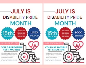Health Disability FLYER CANVA| A4 Flyer template |health poster| editable|diy| Disability flyer| nurse|digital| instant download