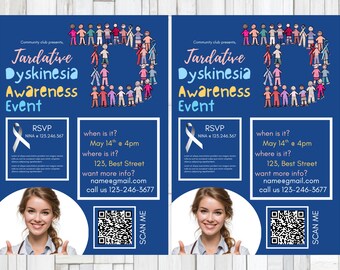 Health Dyskinesia FLYER CANVA| A4 Flyer template |health poster| editable |diy| Tardasive Dyskinesia flyer |nurse|digital |instant download