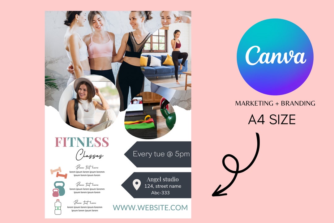 FITNESS FLYER Canva A4 Gym Flyer Template weight Loss Flyer Template ...