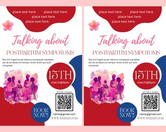 Gezondheid Postpartum FLYER CANVA| Sjabloon A4-flyer |gezondheidsposter| bewerkbaar|diy| Flyer gezondheid postpartum| verpleegkundige|digitaal| direct downloaden