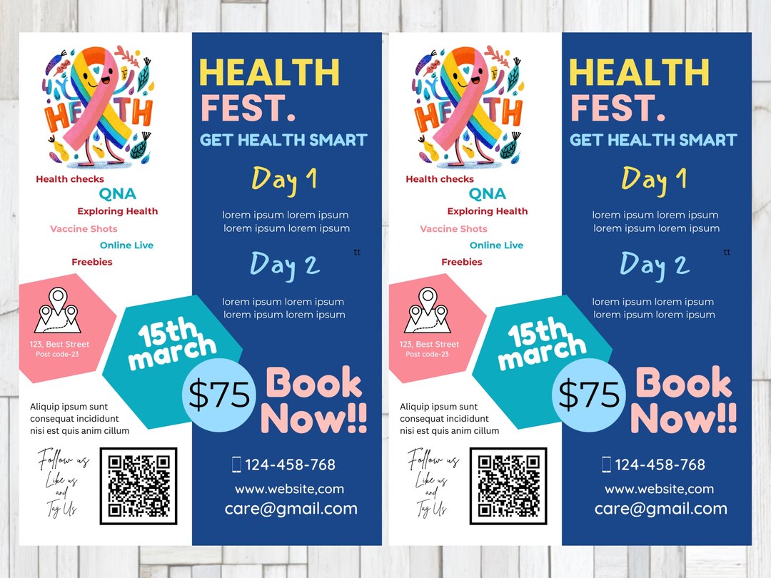Health Fest FLYER CANVA| A4 Flyer Template |health Poster| Editable ...