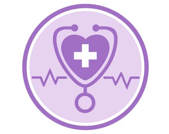 Purple Health png| kids gift |Health poster| social media flyer| heart| planner stickers| transparent PNG| digital|instant download|