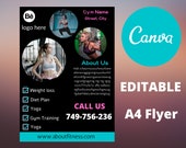 Fitness Flyer template CANVA |weight loss flyer template |Fitness flyer printable |DIY flyer weight loss| flyer template|digital