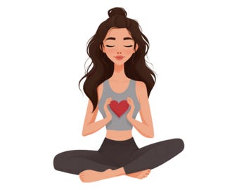 yoga heart | Fitness png| Health poster| social media flyer| heart| planner stickers| transparent PNG| digital|instant download|