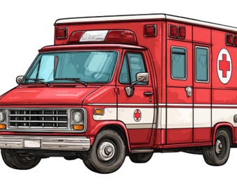 Ambulance Health png| kids gift |Health poster| social media flyer| heart| planner stickers| transparent PNG| digital|instant download|
