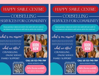 Counselling Health FLYER CANVA| A4 Flyer template |health poster| editable flyer |diy| Counsellor flyer|digital|clinic|instant download