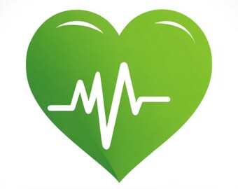 Green Health png| kids gift |Health poster| social media flyer| heart| planner stickers| transparent PNG| digital|instant download|