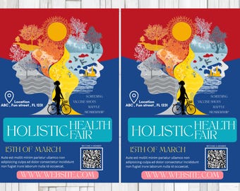 Health Fair FLYER CANVA| A4 Flyer template |health poster| editable |diy | Holistic Health Fair flyer |nurse|digital|clinic|instant download