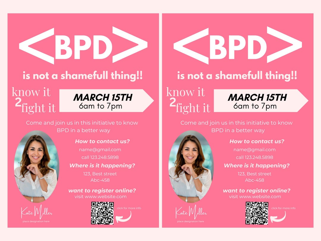 Bpd Health FLYER CANVA| A4 Flyer Template |health Poster| Editable ...