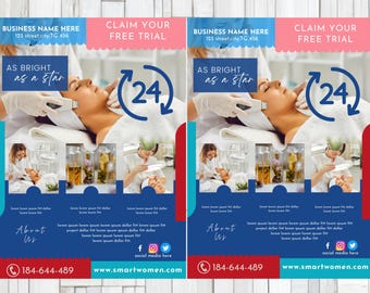 Dermatology Health FLYER CANVA| A4 Flyer template |health poster| editable flyer |diy flyer| name flyer|digital| clinic| instant download