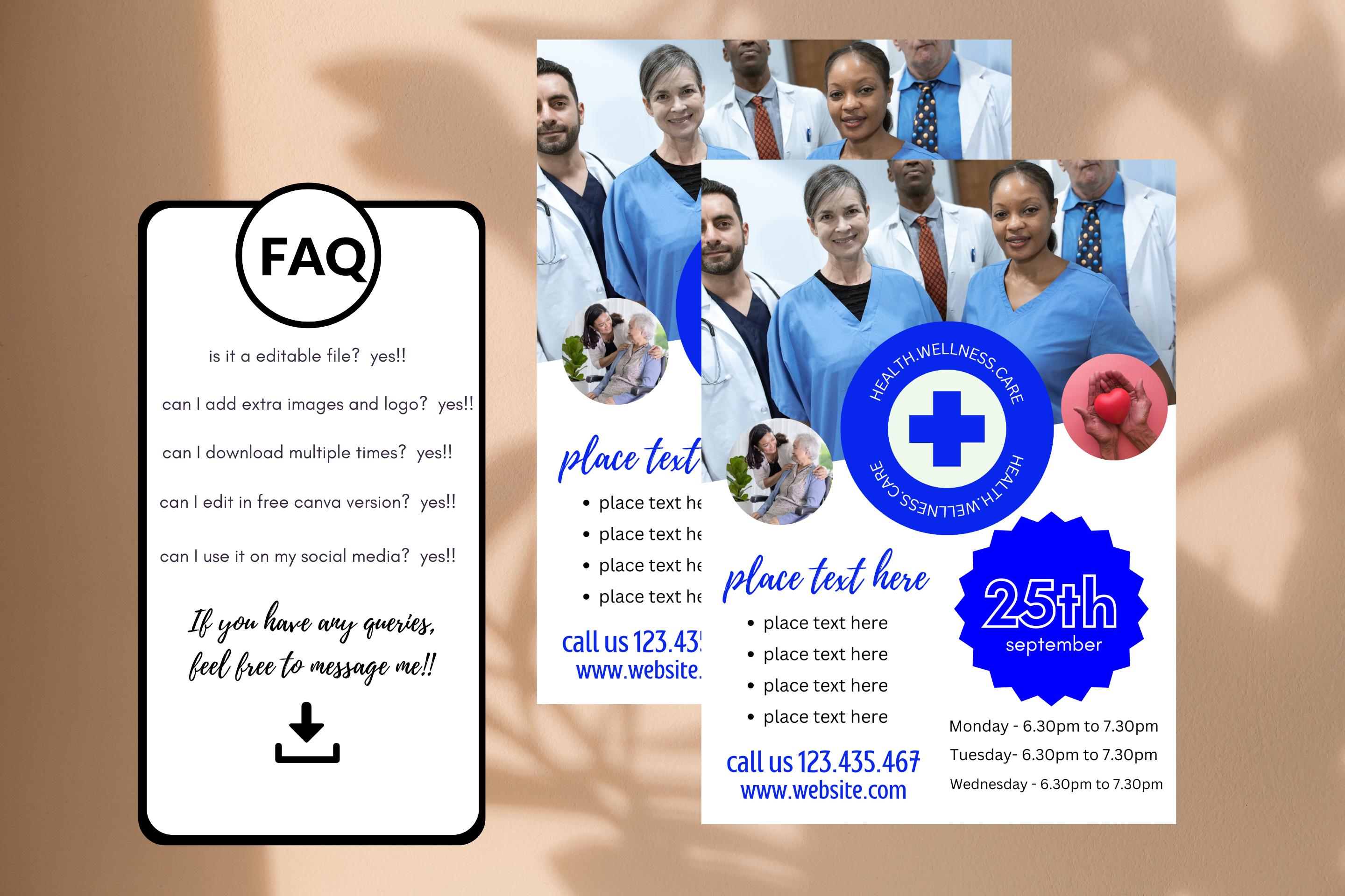 Health Editable Frame Health Editable FLYER CANVA| A4 Flyer Template |health Poster| Editable ...